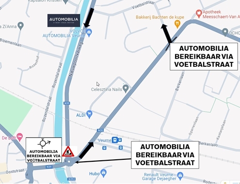 Automobilia Veurne blijft bereikbaar tijdens de wegenwerken